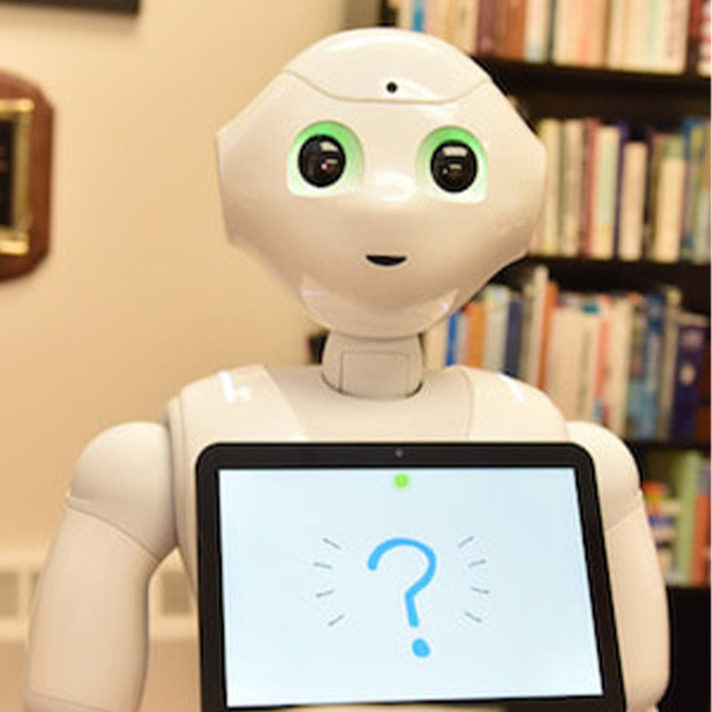 A Pepper social robot in the lab